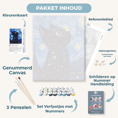 Kat in de Sterrennacht