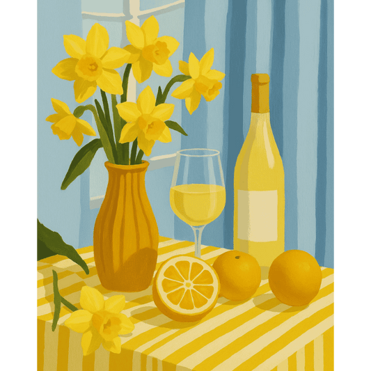 Schilder Op Nummers - Lemons wine and flowers