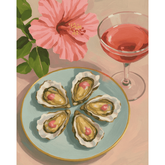 Schilder Op Nummers - Oesters & Rosé