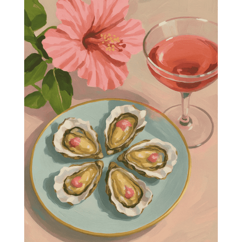 Schilder Op Nummers - Oesters & Rosé