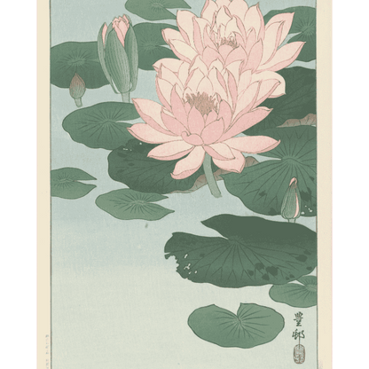 Bloeiende waterlelie - Ohara Koson- Schilderen op nummers