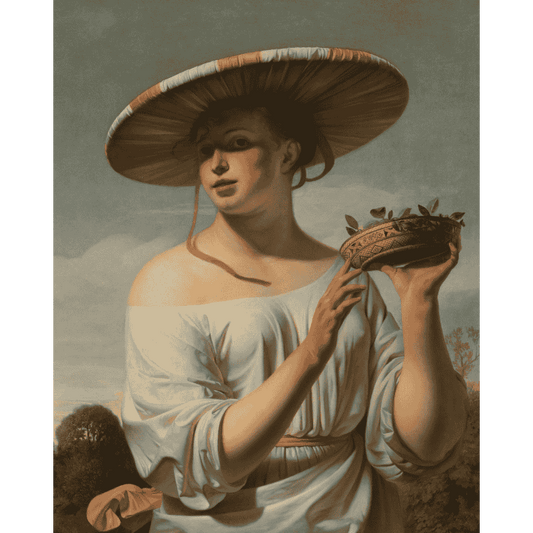 Vrouw met brede hoed - Caesar Boetius van Everdingen- Schilderen op nummers