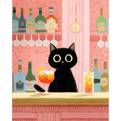 De zwarte kat in de bar