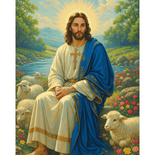 Jezus met lammeren