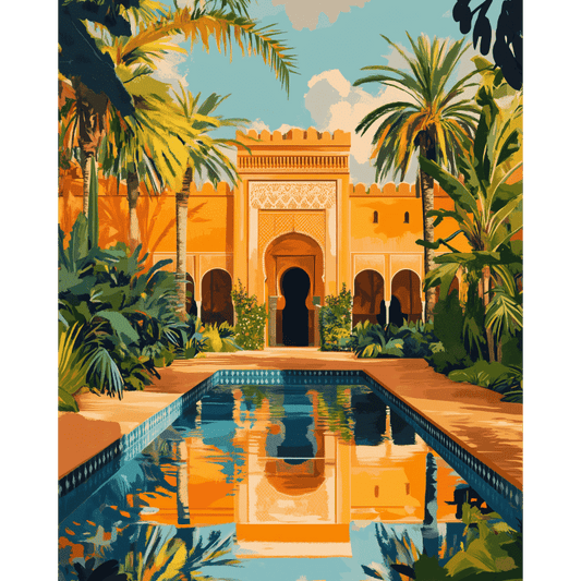 Spiegelingen van Marrakech- Schilderen op nummers