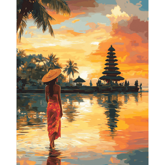 Bali Zonsondergang- Schilderen op nummers