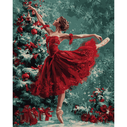 Ballerina in het rood