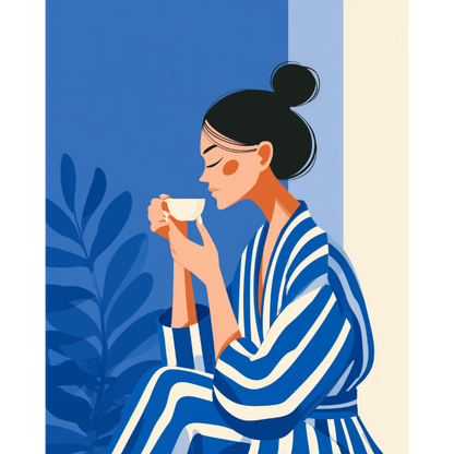 Vrouw in blauw