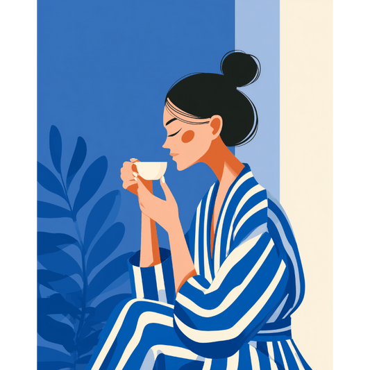 Vrouw in blauw