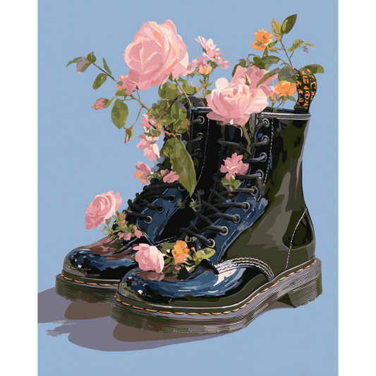 Wildbloemen in laarzen