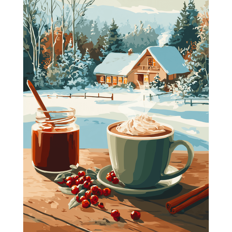 Een knusse winter- Schilderen op nummers