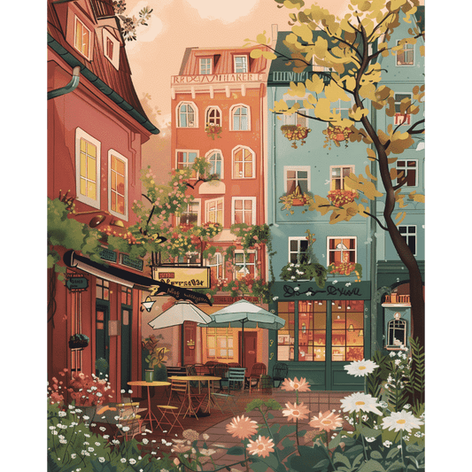 Stedelijke tuin- Schilderen op nummers