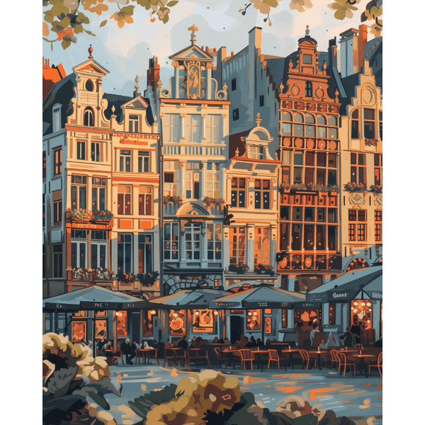 Zonsondergang in Brussel | Schilderen op Nummer – Schilder Op Nummers