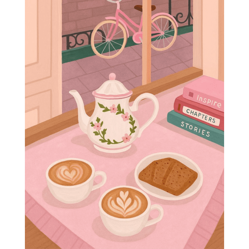 Romantisch café- Schilderen op nummers