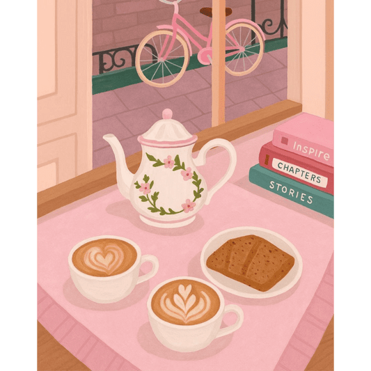 Romantisch café- Schilderen op nummers