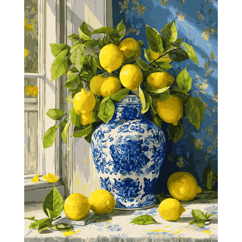 Citroenboeket- Schilderen op nummers