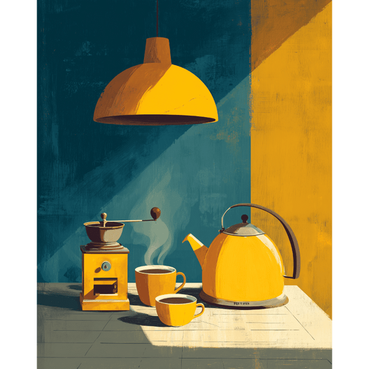 Geometrie van geel- Schilderen op nummers