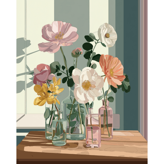 Schoonheid in glas- Schilderen op nummers