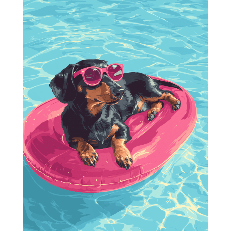 Hotdog in roze- Schilderen op nummers