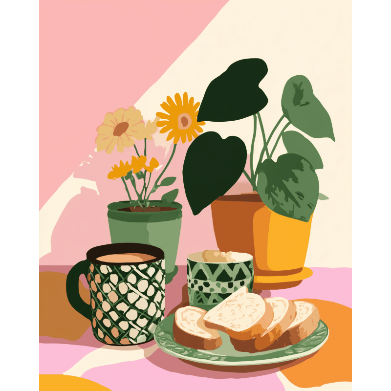 Ontbijttafel- Schilderen op nummers