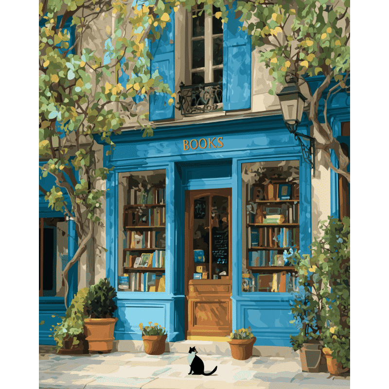 Waar boeken leven- Schilderen op nummers