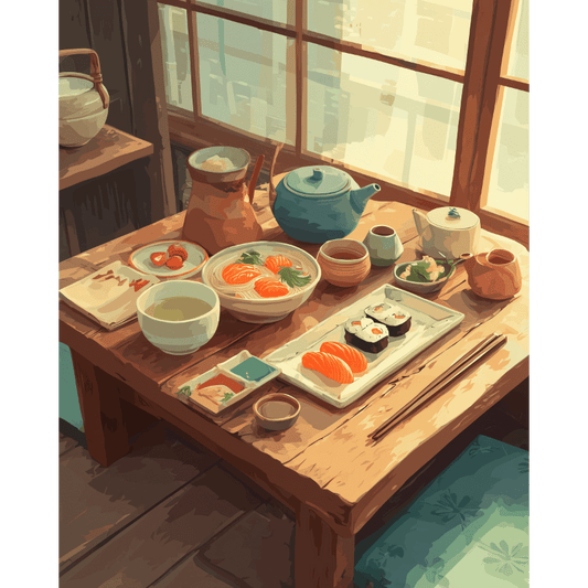 Japans diner- Schilderen op nummers
