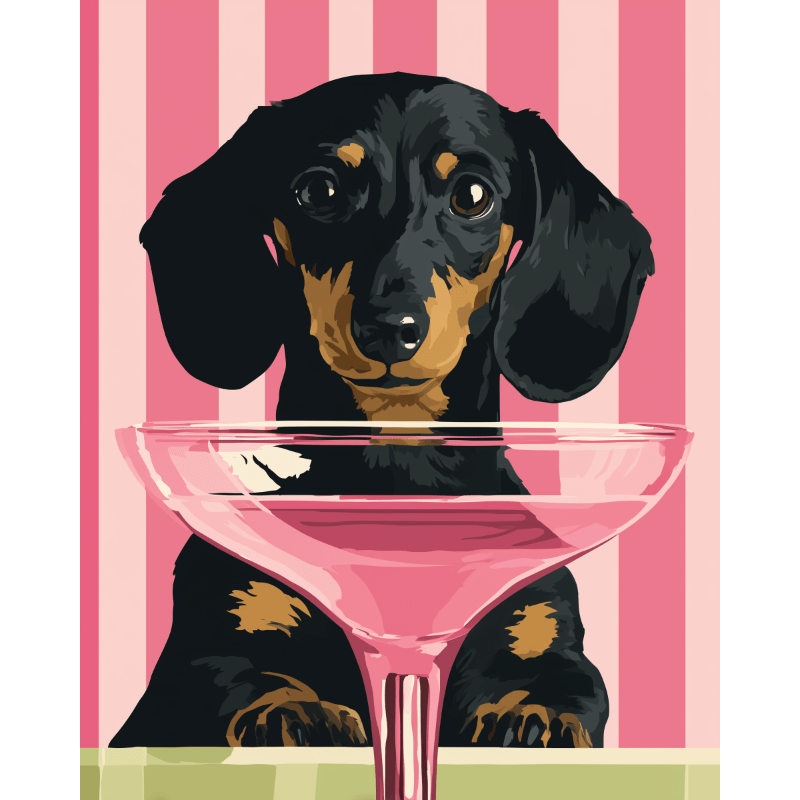 Cocktailhond- Schilderen op nummers