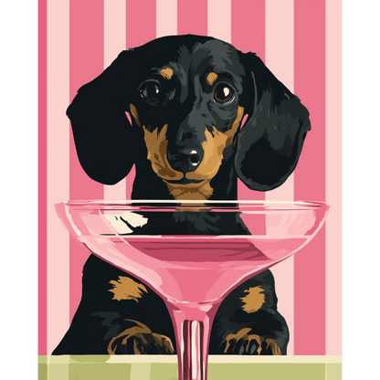 Cocktailhond- Schilderen op nummers