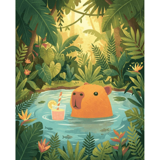 Ontspannende capibara- Schilderen op nummers