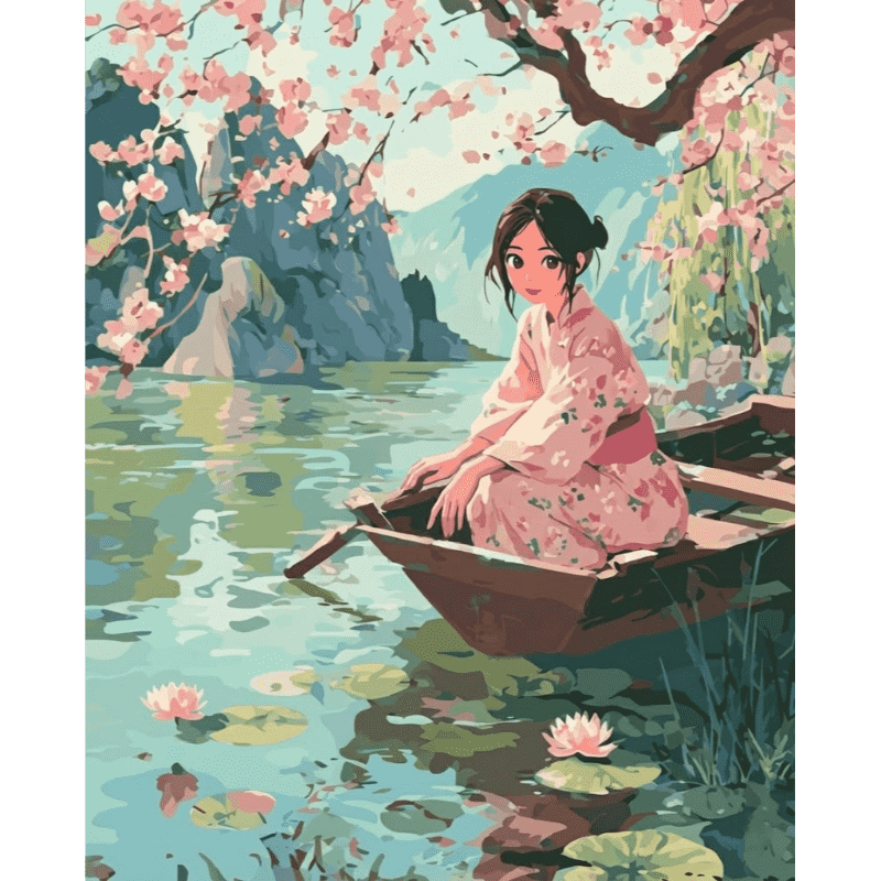 Onder de sakura- Schilderen op nummers