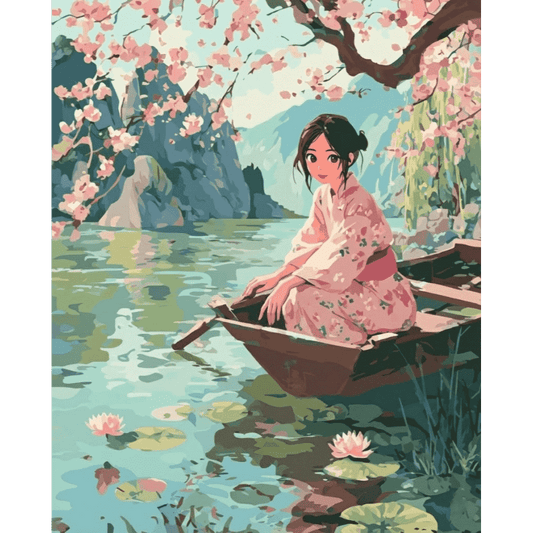 Onder de sakura- Schilderen op nummers