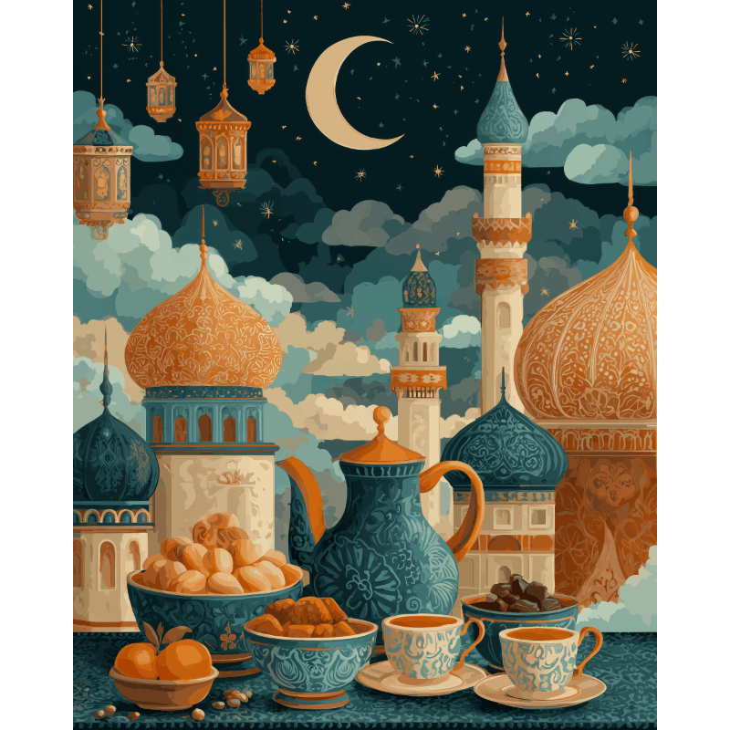 Iftar-tijd- Schilderen op nummers