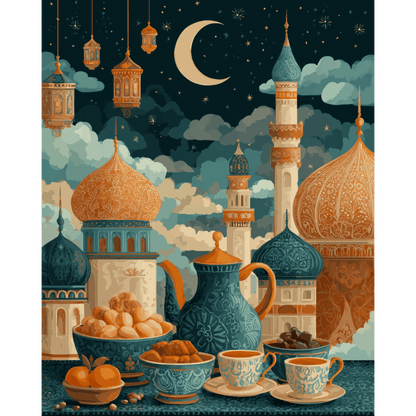 Iftar-tijd- Schilderen op nummers