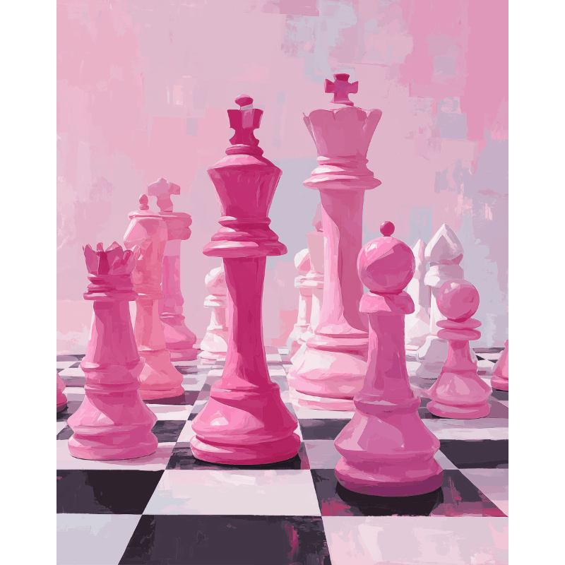 Roze gambiet- Schilderen op nummers