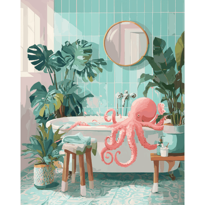 Octopusbad- Schilderen op nummers