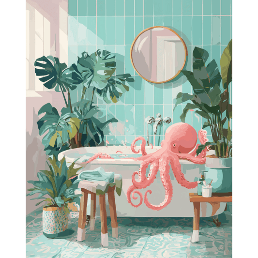 Octopusbad- Schilderen op nummers