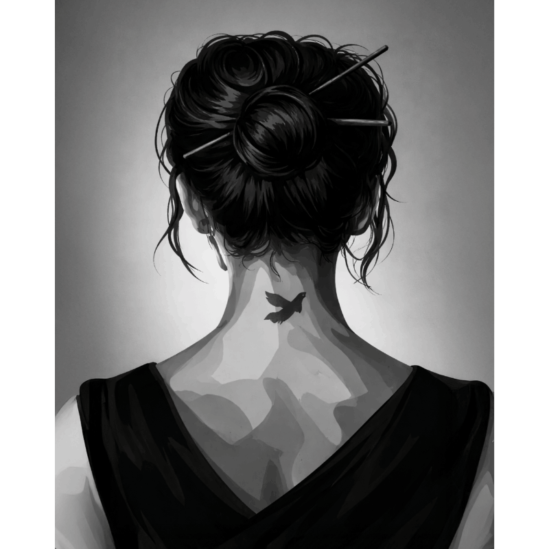 Meisje met tattoo- Schilderen op nummers