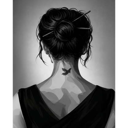 Meisje met tattoo- Schilderen op nummers