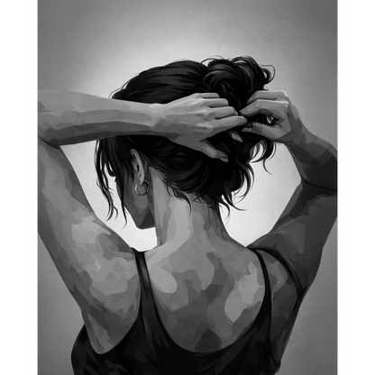 Monochrome dame- Schilderen op nummers