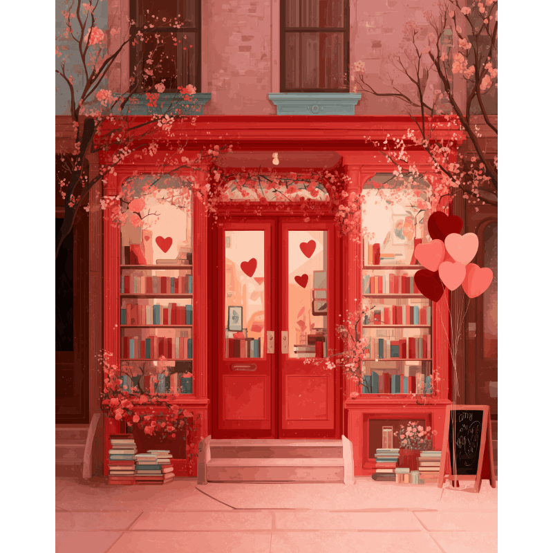 Boekwinkel van de liefde- Schilderen op nummers