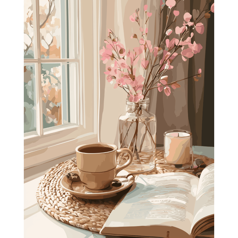 Interieur in beige- Schilderen op nummers