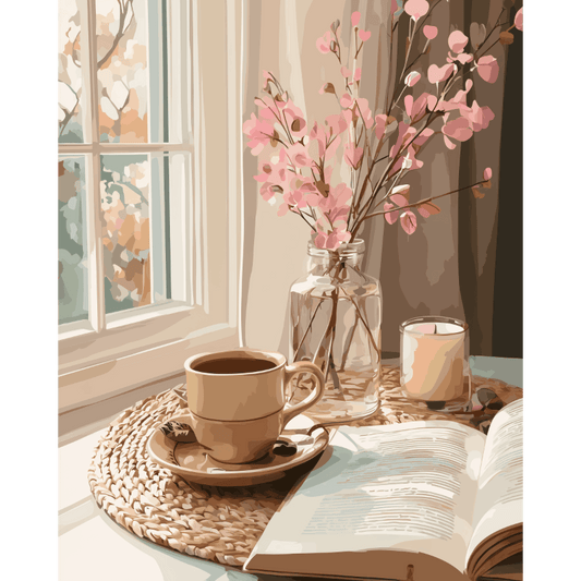 Interieur in beige- Schilderen op nummers