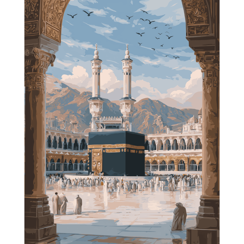Richting de Kaaba- Schilderen op nummers