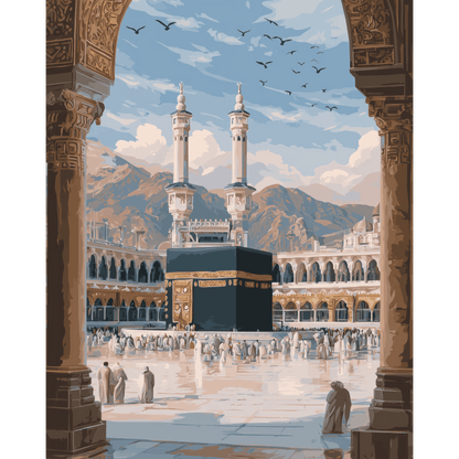 Richting de Kaaba- Schilderen op nummers