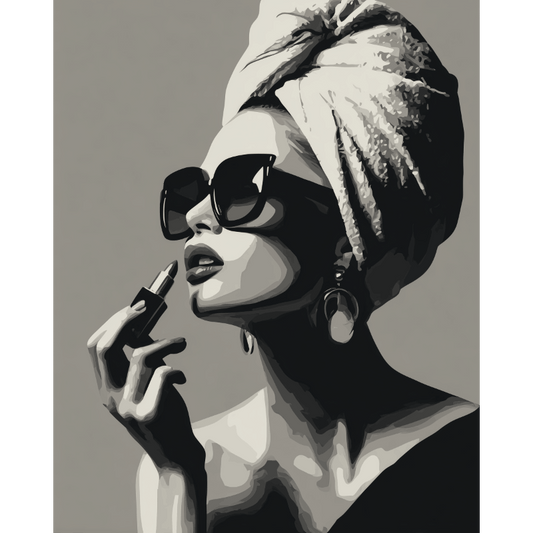 Grijstintenmode- Schilderen op nummers