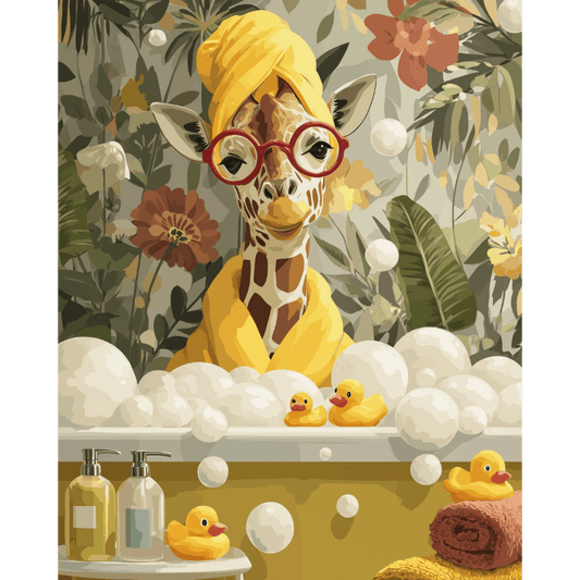 Dag van het schuimbad- Schilderen op nummers