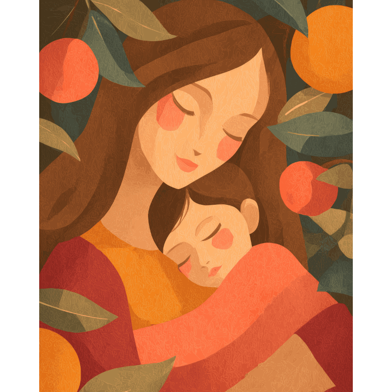 Moeder en kind- Schilderen op nummers