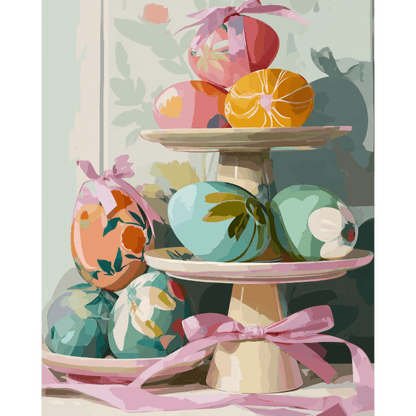 Pastelkleurige paaseieren- Schilderen op nummers