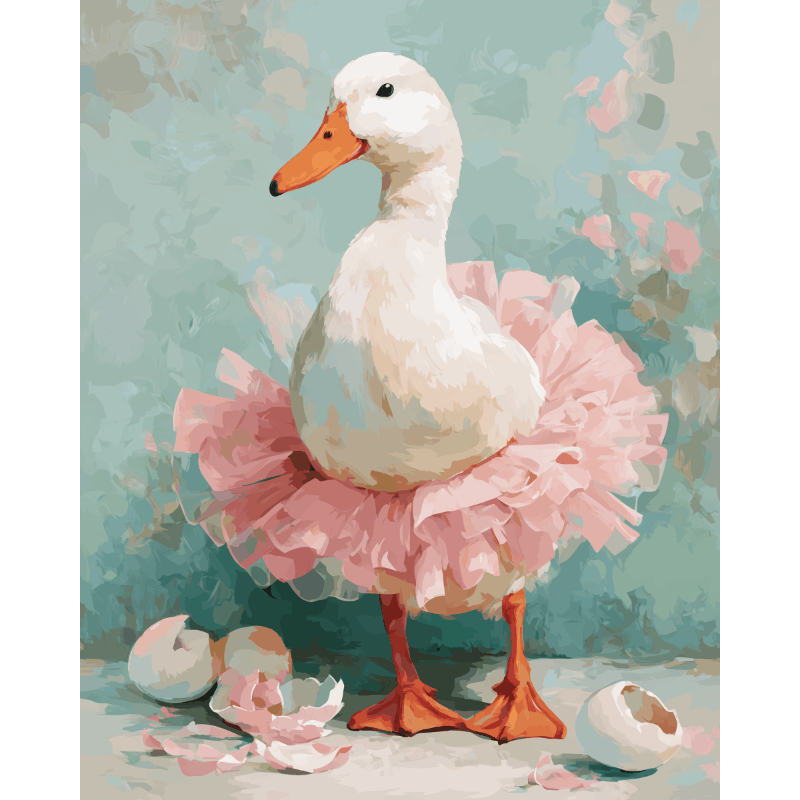 De ganzenballerina- Schilderen op nummers