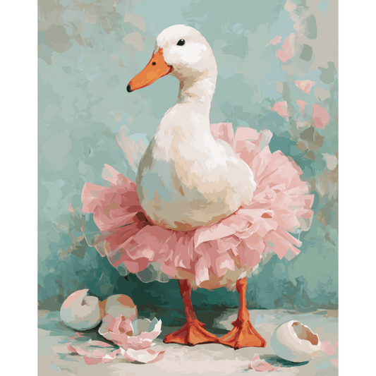 De ganzenballerina- Schilderen op nummers